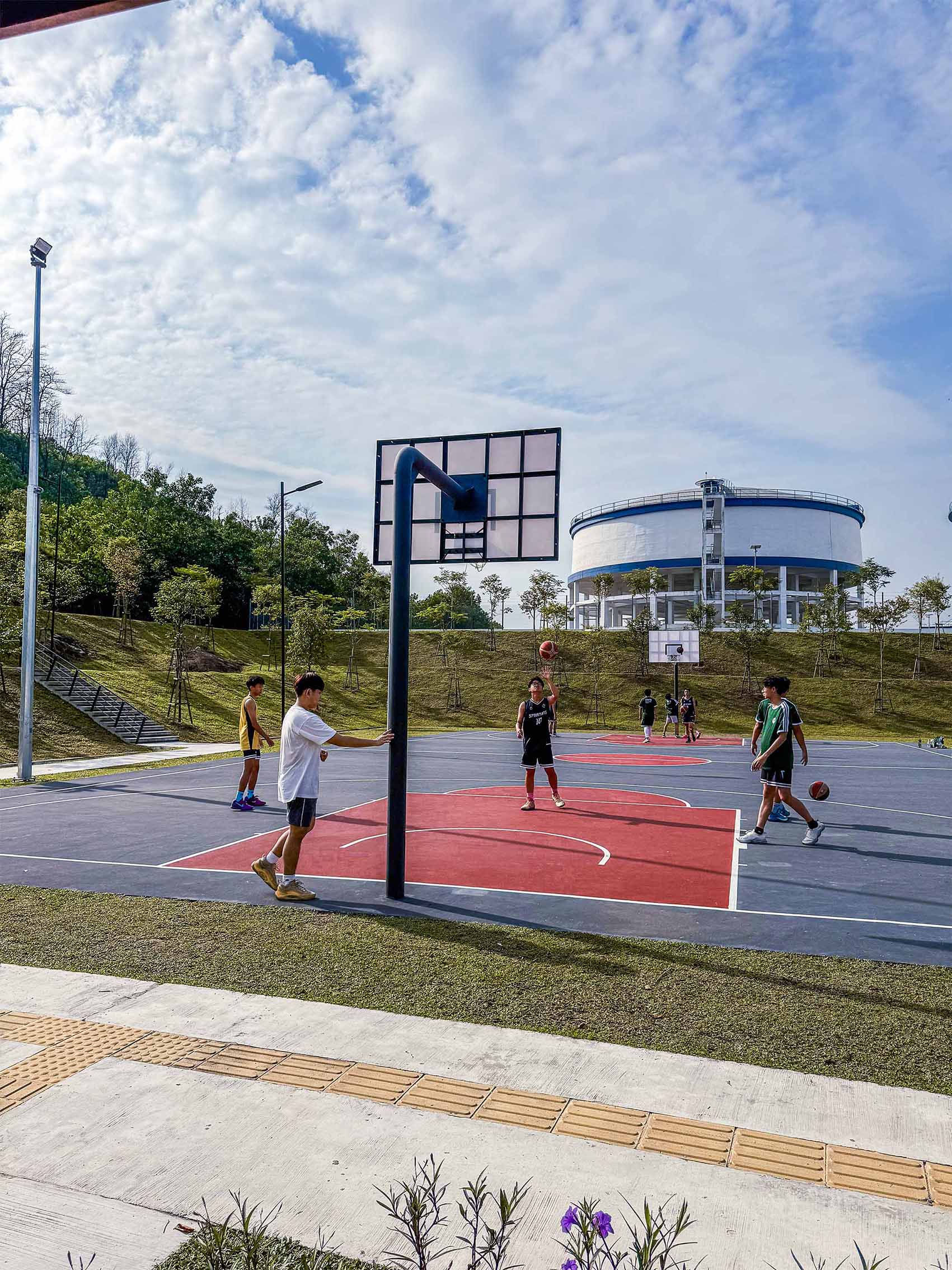 Students in ZERA basketball court