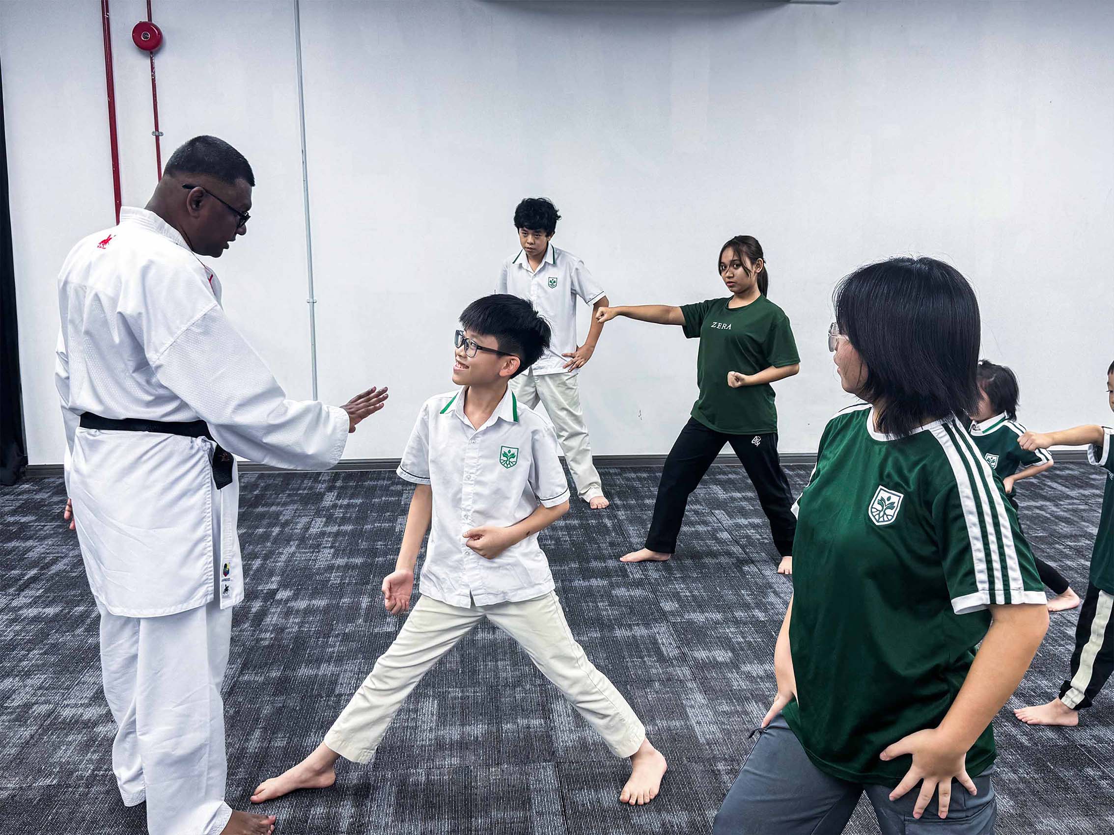 Students in zera ECA Taekwondo/Karate class